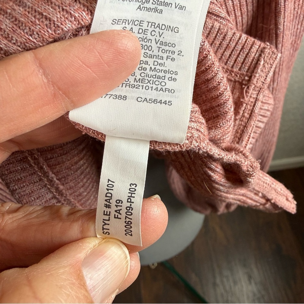 Madewell Ribbed Turtleneck Top Dusty Rose Heather Mock Neck AD107 Womens Small - Picture 8 of 8